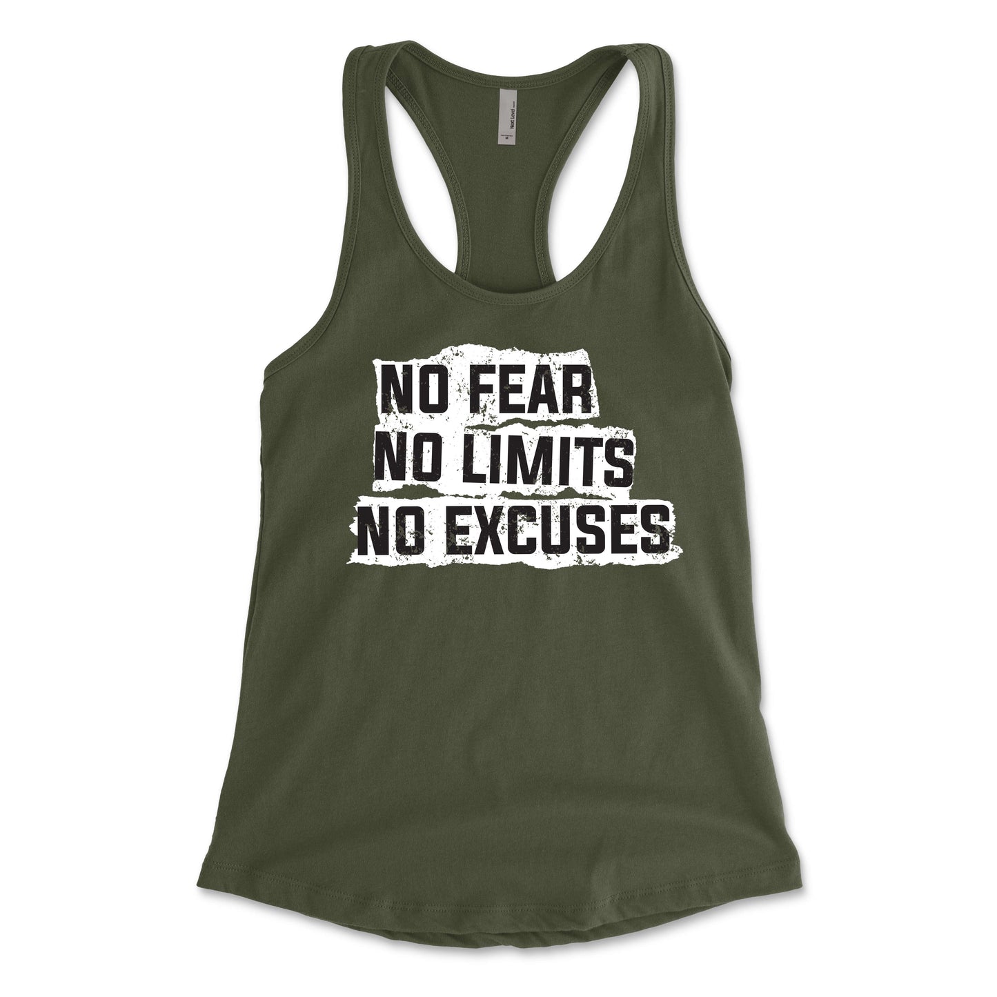 No Fear No Limits No Excuses Women's Racerback