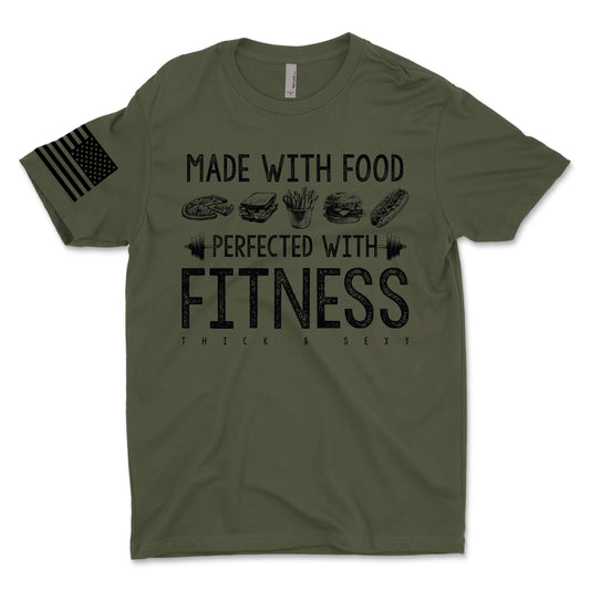 Made With Food Perfected With Fitness Men's T-Shirt