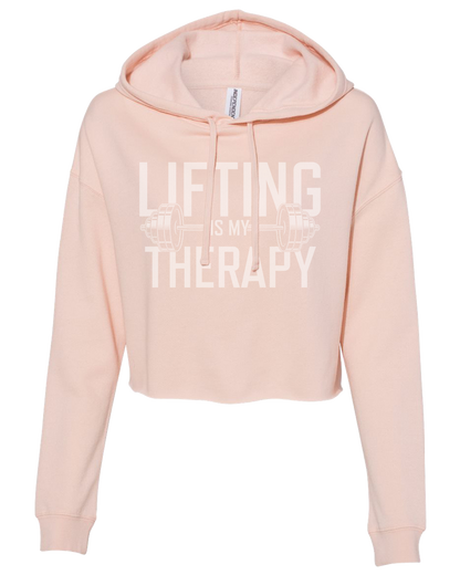 Lifting Is My Therapy Cropped Hoodie