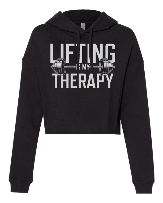 Lifting Is My Therapy Cropped Hoodie